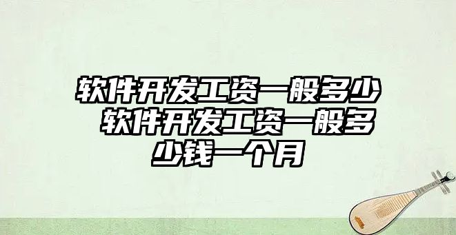 軟件開發(fā)工資一般多少 軟件開發(fā)工資一般多少錢一個月