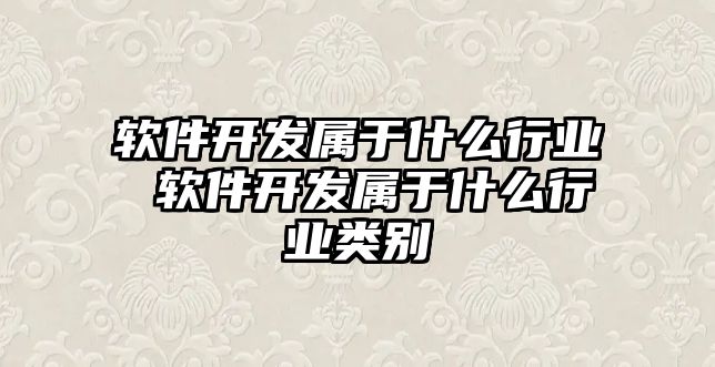 軟件開發(fā)屬于什么行業(yè) 軟件開發(fā)屬于什么行業(yè)類別