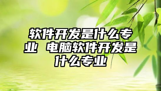 軟件開發(fā)是什么專業(yè) 電腦軟件開發(fā)是什么專業(yè)