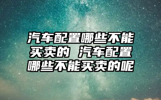 汽車配置哪些不能買賣的 汽車配置哪些不能買賣的呢