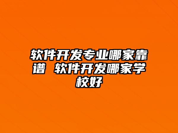 軟件開發(fā)專業(yè)哪家靠譜 軟件開發(fā)哪家學(xué)校好