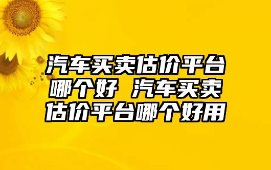 汽車(chē)買(mǎi)賣(mài)估價(jià)平臺(tái)哪個(gè)好 汽車(chē)買(mǎi)賣(mài)估價(jià)平臺(tái)哪個(gè)好用