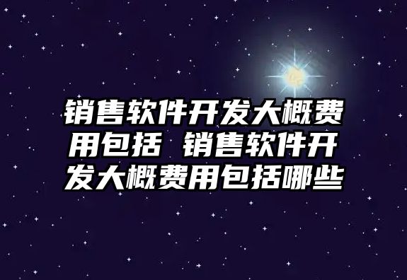 銷售軟件開發(fā)大概費用包括 銷售軟件開發(fā)大概費用包括哪些