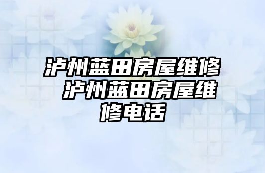 瀘州藍(lán)田房屋維修 瀘州藍(lán)田房屋維修電話